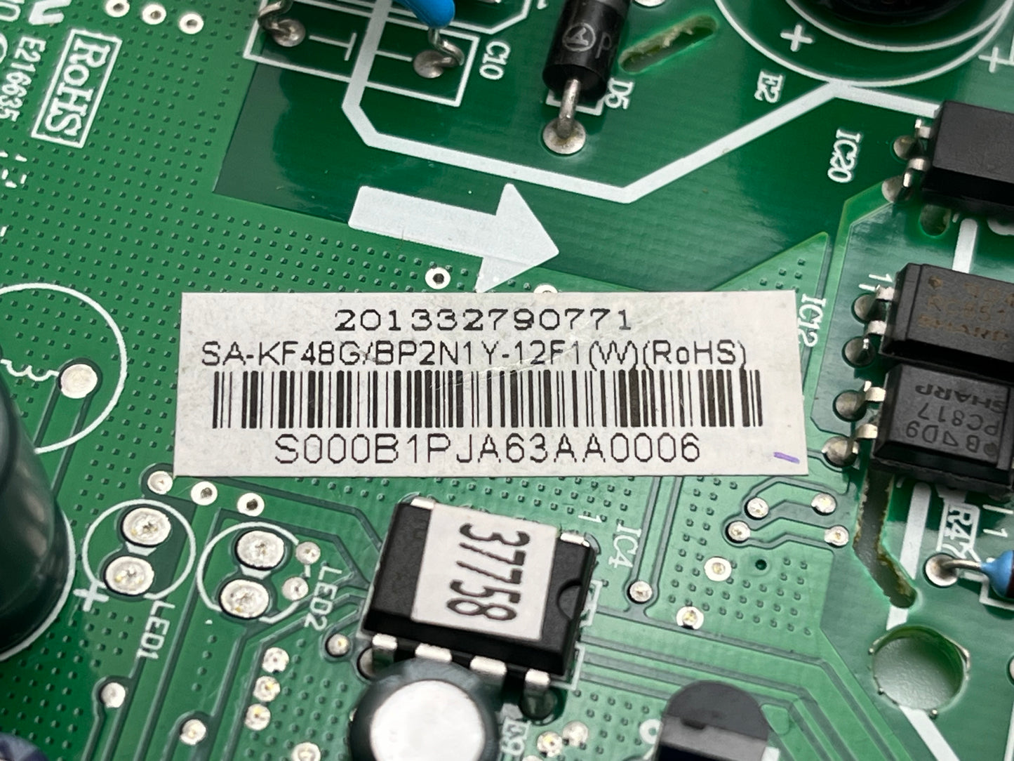 MIDEA 220V AC 60Hz Indoor Unit Control Board for 24K BTU Ductless Mini-Split Evaporator 201332790771