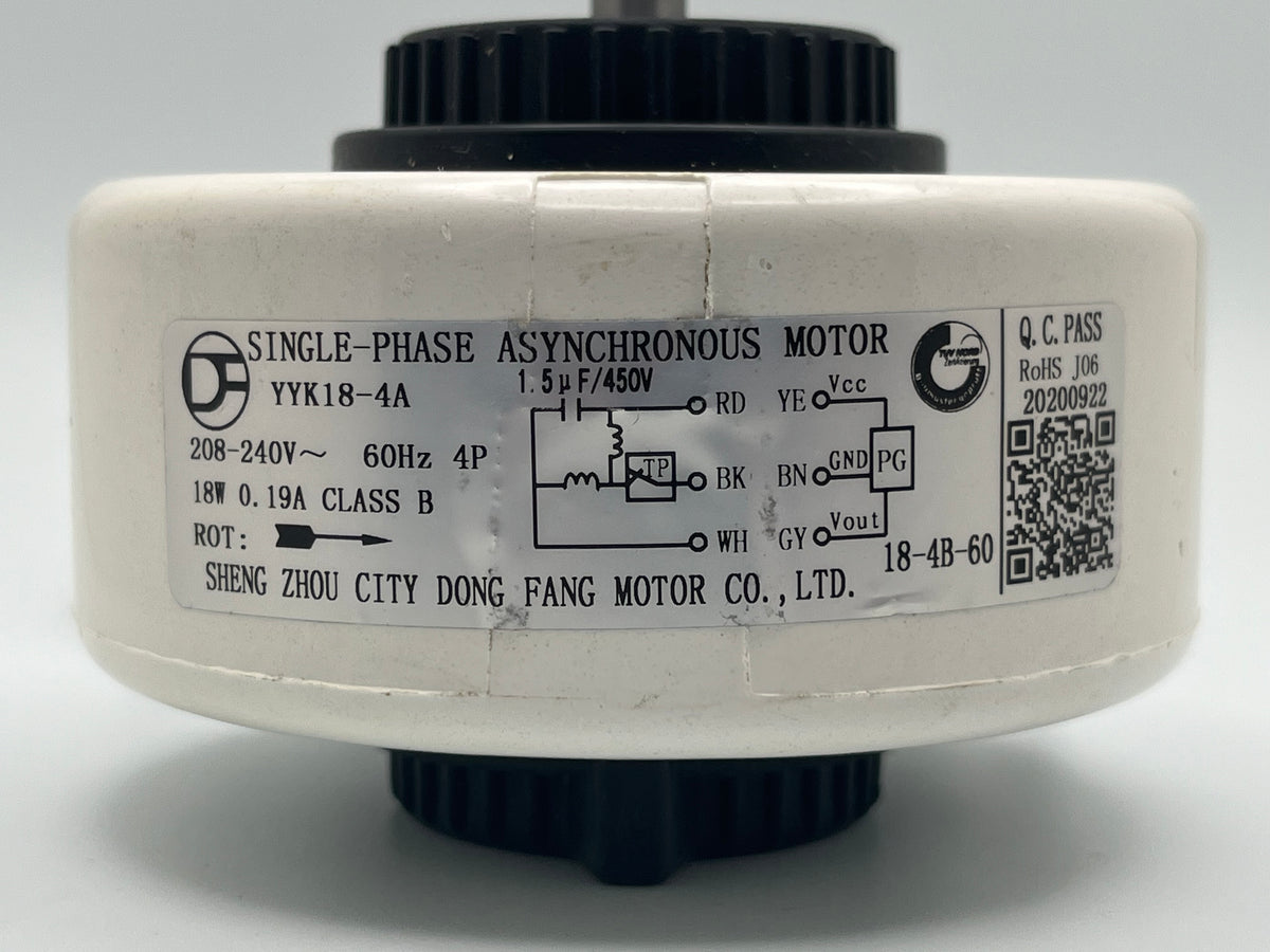 YYK18-4A Indoor Fan Motor for AUX Mini-Split Evaporator 230V AC 18W 4P 0.19A