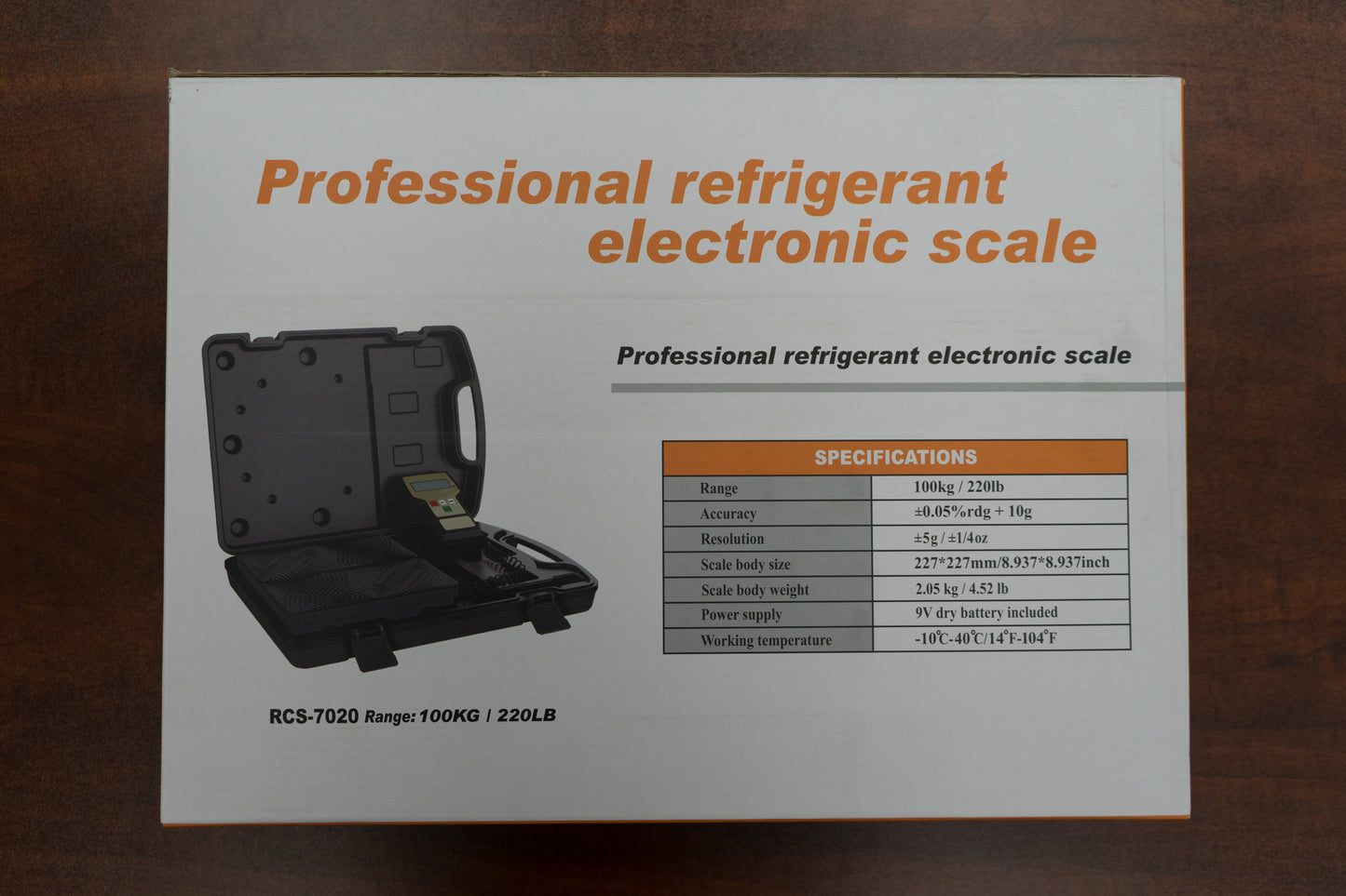 RCS-7020 Electronic Refrigerant Scale 100kg/220lb Range