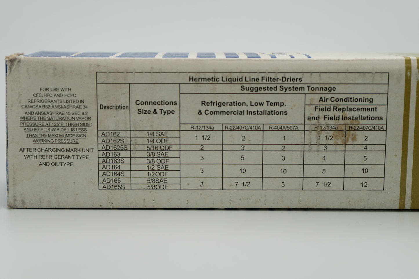 EDISSON AD-163 Hermetic Liquid Line Filter Drier for Refrigerant